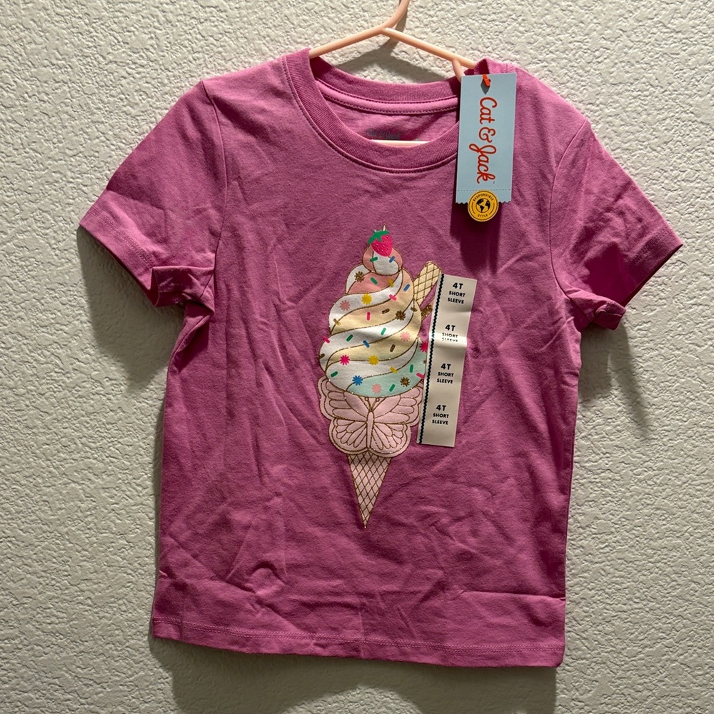 Cat & Jack Purple Ice Cream Cone Tee